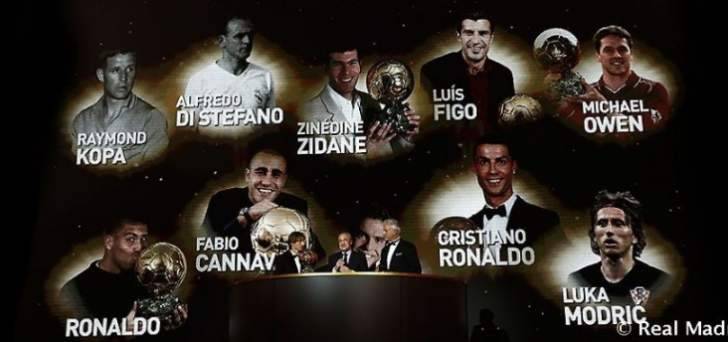 لائحة بلاعبو ريال مدريد الفائزين بالكرة الذهبية