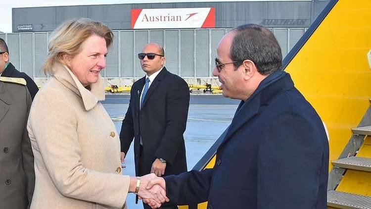 استقبال الرئيس المصري في قصر هوفبورغ الرئاسي في فيينا لأول مرة