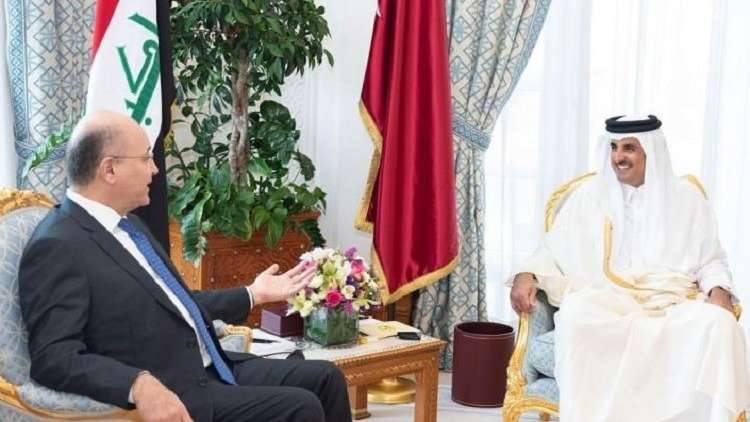 رئيس العراق يدعو أمير قطر إلى بناء منظومة علاقات مشتركة