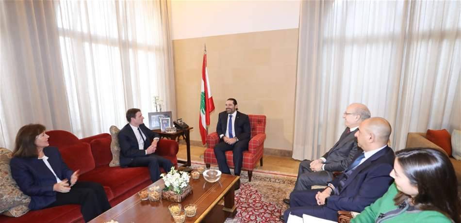 الحريري يعرض وهيل آخر المستجدات السياسية