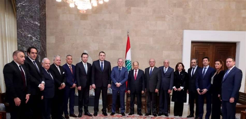 عون لوفد تجار بيروت: إجتماع بعبدا ضبط اللغط حول الواقع المالي للدولة