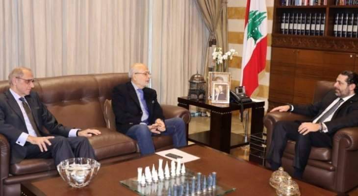 الحريري عرض مع شهيب وحلو لتطورات الأوضاع ولشؤون إنمائية والتقى سفير لبنان بالمغرب