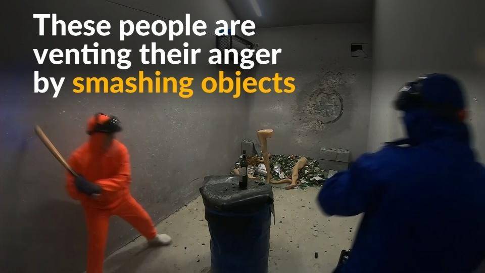 China's youth have a smashing time in Beijing's anger room