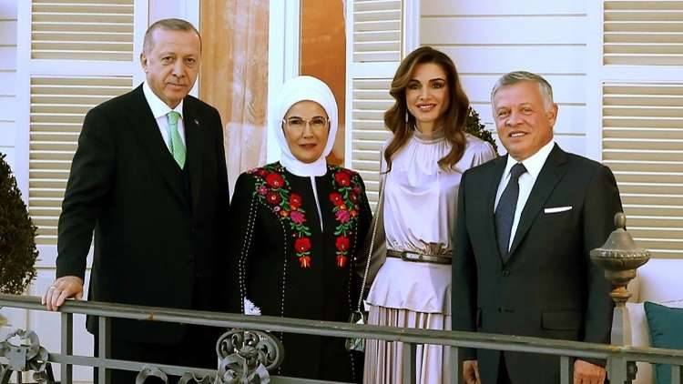 عقيلة أردوغان تشكر العاهل الأردني والملكة رانيا العبد الله على زيارتهما تركيا