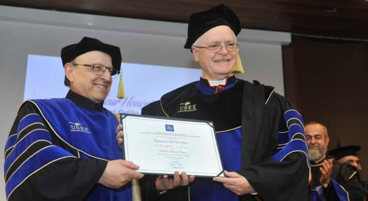 دكتوراه فخرية من جامعة الروح القدس للكاردينال شيرير في حضور الراعي