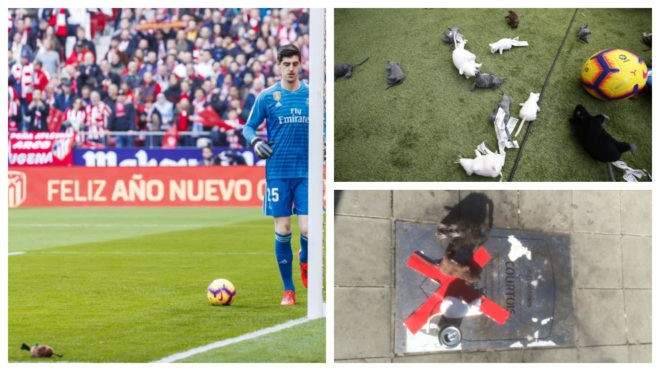 جماهير اتلتيكو مدريد ترمي كورتوا بالفئران