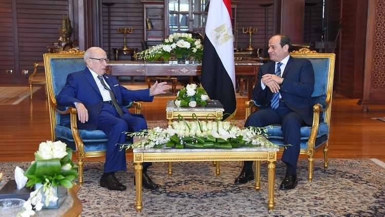 لقاء السيسي السبسي.. اتفاق على التعاون الأمني وتبادل المعلومات بشأن الجماعات المسلحة