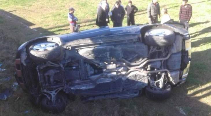 جرحى في إنقلاب سيارة رباعية الدفع على طريق عدلون