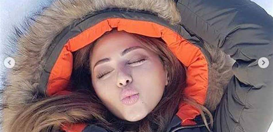ميريام فارس تستمتع بعطلة نهاية الأسبوع مع إبنها على الثلج