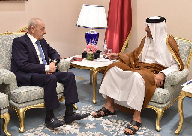 بري التقى أمير قطر ورئيس مجلس الشورى الإيراني: لوحدة الموقف العربي والإسلامي في البرلمانات الدولية