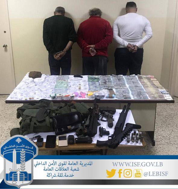 مداهمات لشعبة المعلومات في بيروت تسفر عن توقيف ثلاثة من اخطر تجار المخدرات وضبط كمية كبيرة منها