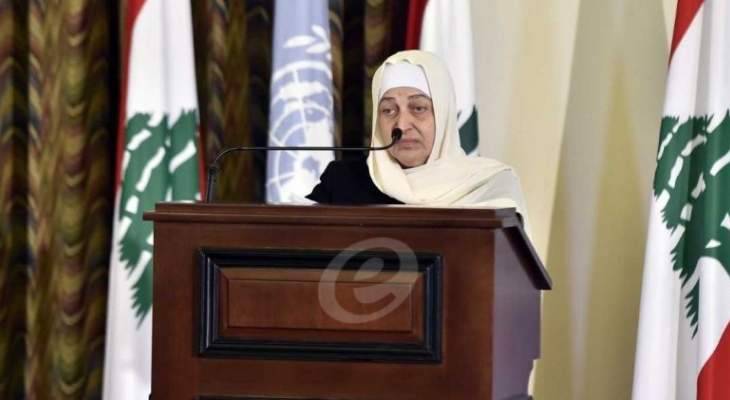 بهية الحريري تدعو قوى عين الحلوة لبذل المزيد من الجهود لتسليم قاتل ابو الكل