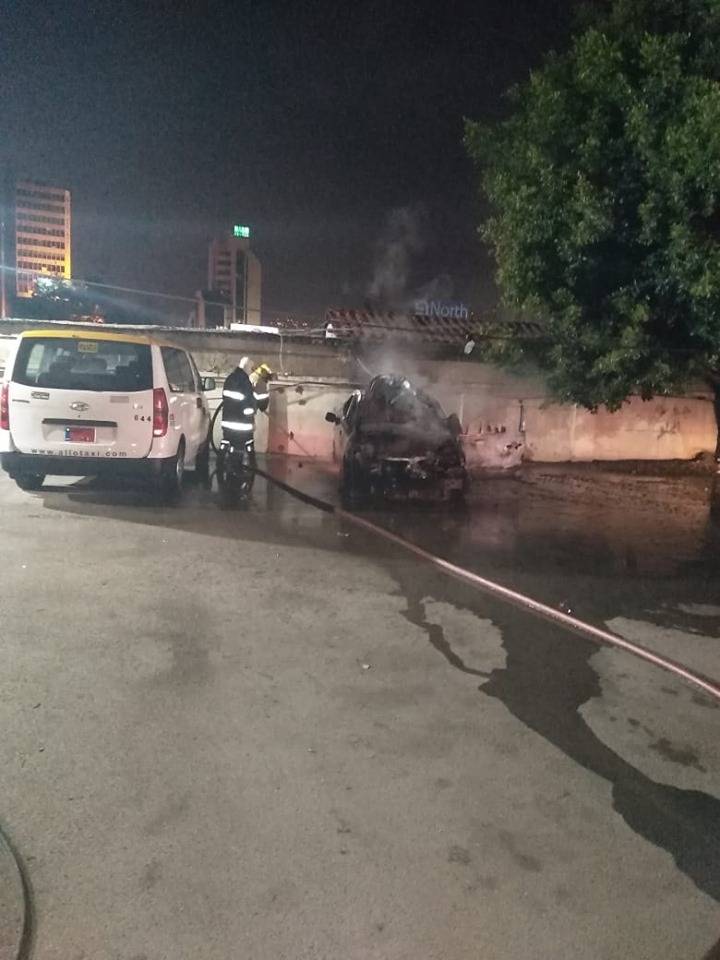حريق سيارة في ميرنا الشالوحي