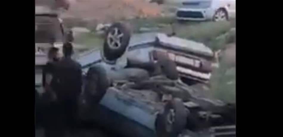 5 إصابات في حادث سير مروع على طريق بعلبك (فيديو)
