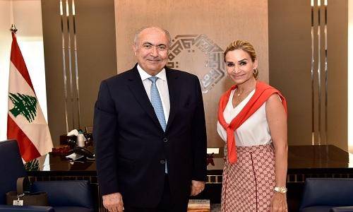 مخزومي عرض الأوضاع مع السفيرة السويسرية