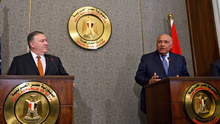 شكري وبومبيو يبحثان تطورات الأوضاع في الخليج وليبيا
