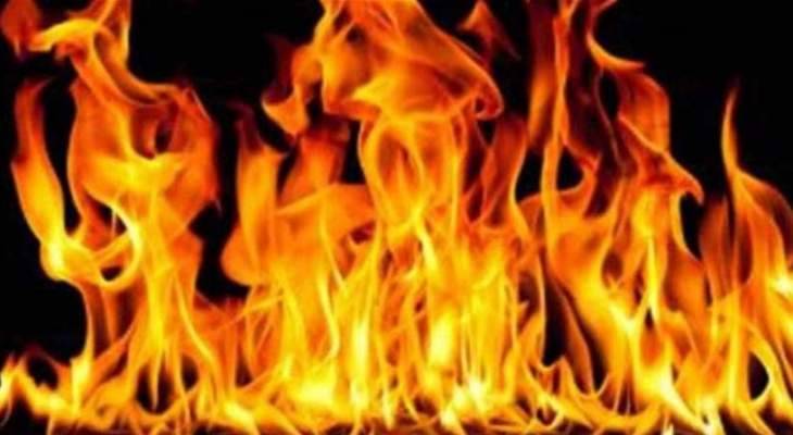 حريق داخل اراضي حرجية وزراعية في بلدة ميمس حاصبيا