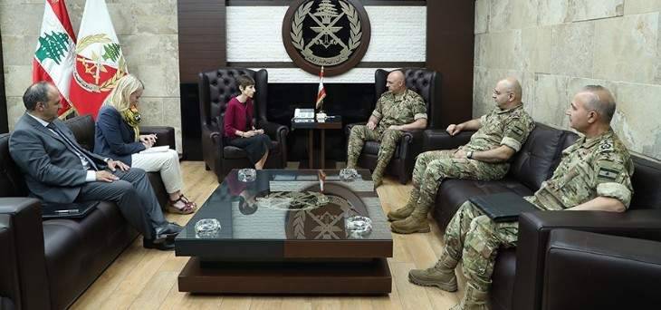 قائد الجيش بحث مع ميراي جيرار أوضاع النازحين السوريين في لبنان