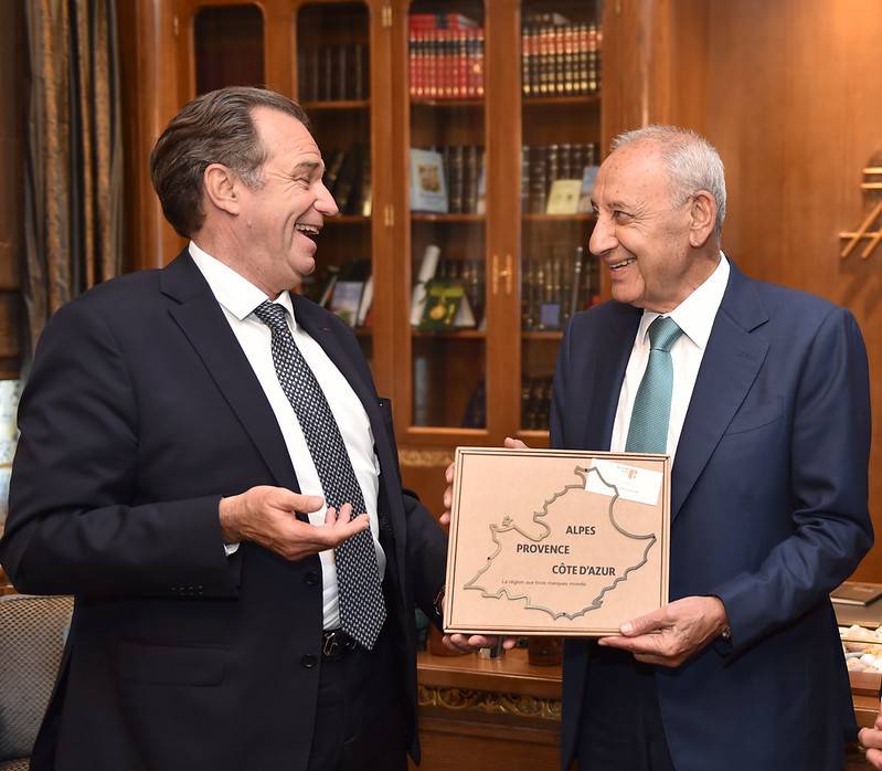 بري استقبل موزولييه ووفدا بريطانيا وعباس