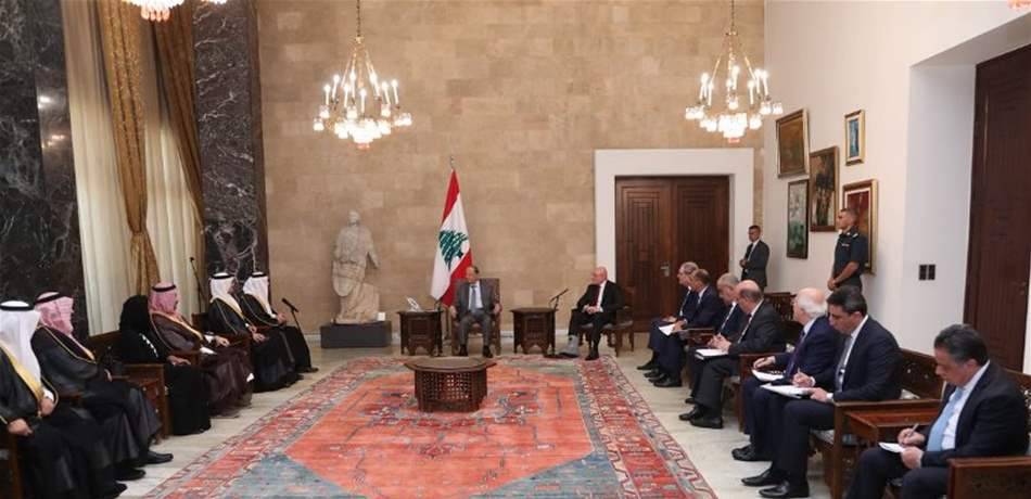 عون لوفد مجلس الشورى السعودي: لعودة السلام والتوافق بين الدول العربية