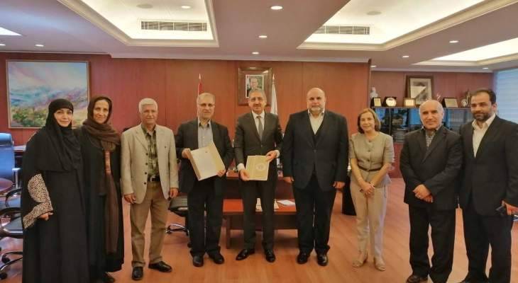 توقيع اتفاقية تعاون علمي وبحثي بين الجامعة اللبنانية وجامعة الطباطبائي الإيرانية