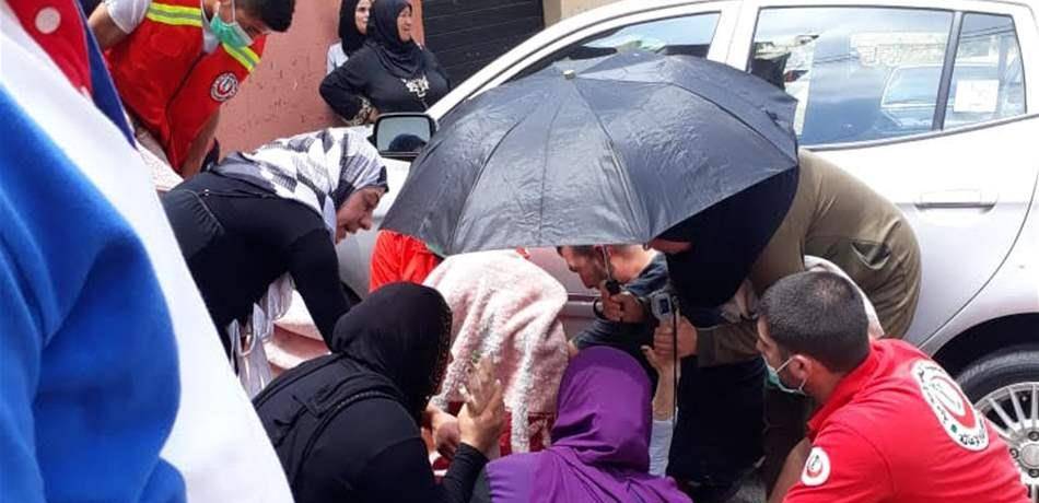 إصابة امرأة حامل بحادث سير في بخعون
