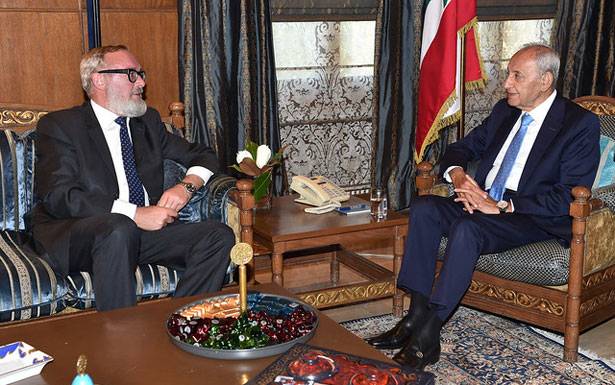 بري عرض الـتعييـنـات مع جريصاتي
واستقبل سفيري بـلـجيكا وسريـلانـكـا