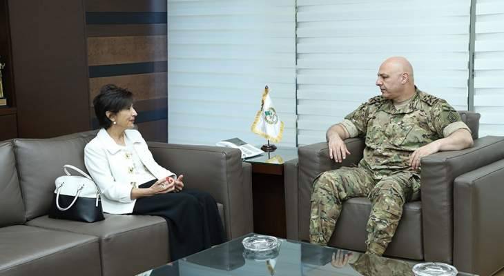قائد الجيش التقى مندوبة لبنان بالأمم المتحدة ورئيس فرع الوقاية من الإرهاب في UNODC