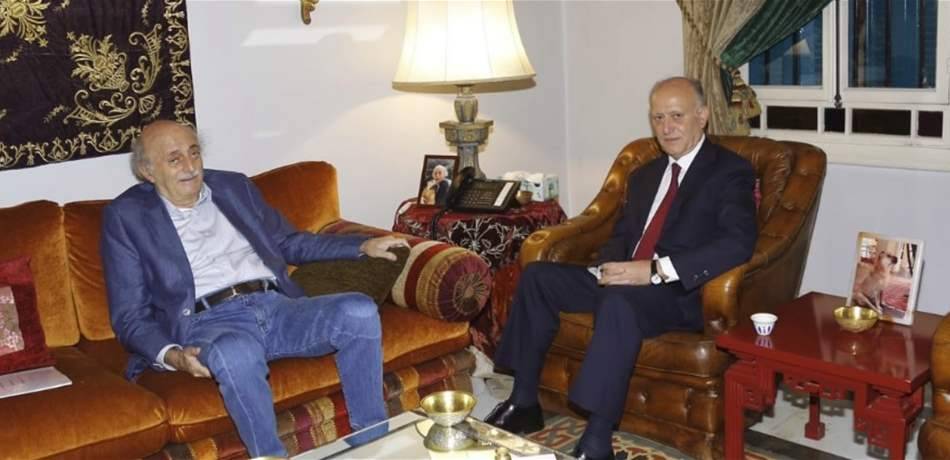 جنبلاط عرض التطورات مع ريفي واستقبل سفير مصر