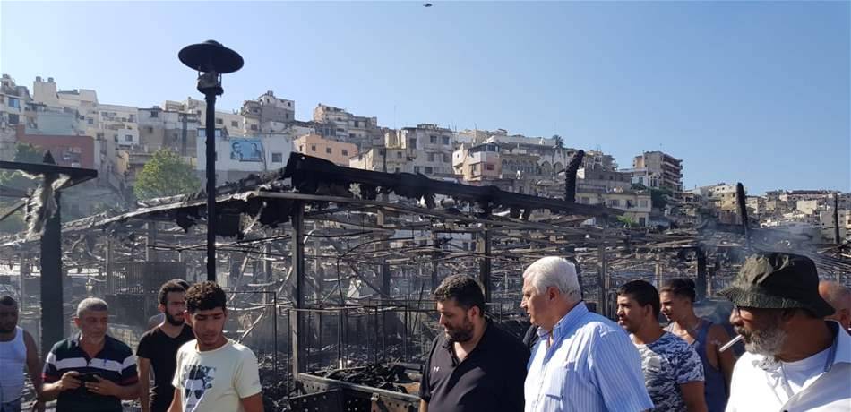قمرالدين تفقد حريق السوق وطالب بكشف ملابساته