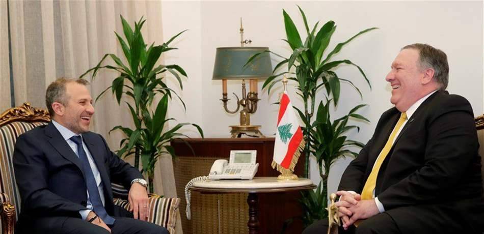 باسيل تلّقى رسالة من بومبيو.. هذا مضمونها!