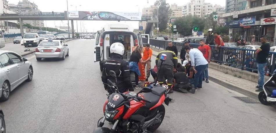 جريحان على طريق طبرجا والـmoto ambulance تتدخل