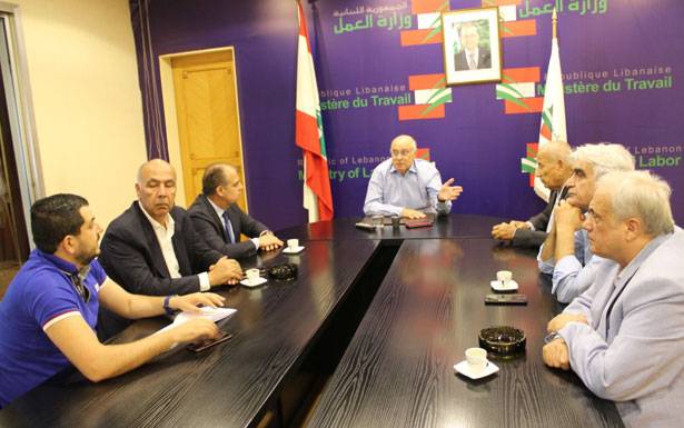 ابو سليمان تابع مشاكل قطاع الافران والتقى الاتحاد العام للنقابات الزراعية