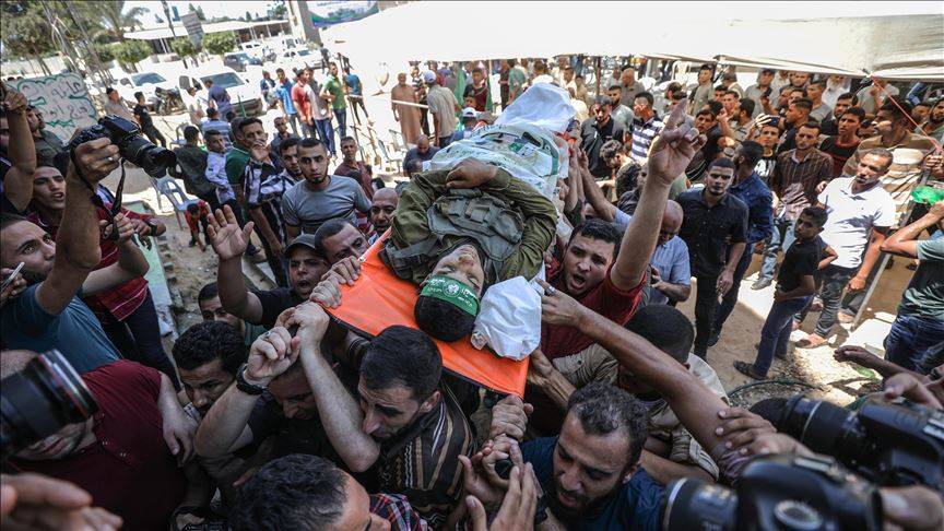 تشييع جثمان فلسطيني استشهد برصاص إسرائيلي شمالي غزة