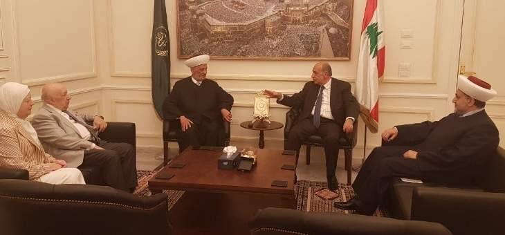 المفتي دريان استقبل وفداً شبابيا بيروتيا ووفداً من مجلس عمدة مؤسسات
