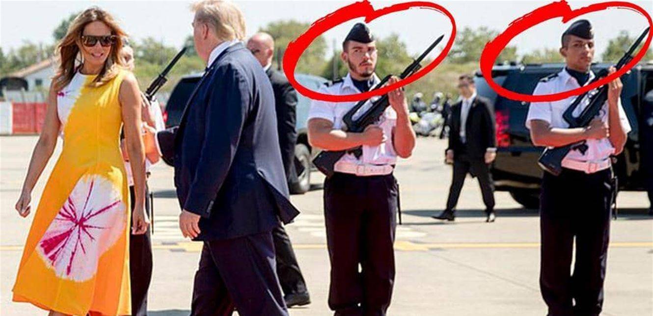 ميلانيا ترامب تأسر حرس الشرف الفرنسي باطلالتها.. صورة تفضح كل شيء
