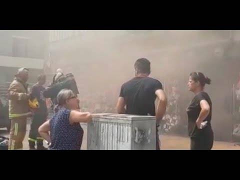 فيديو - حريق داخل محل تجاري في سن الفيل