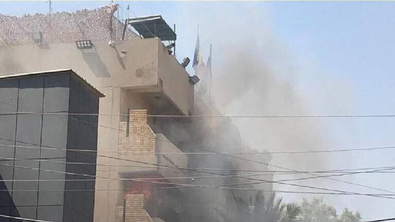 حريق في مبنى السفارة الرومانية في بغداد