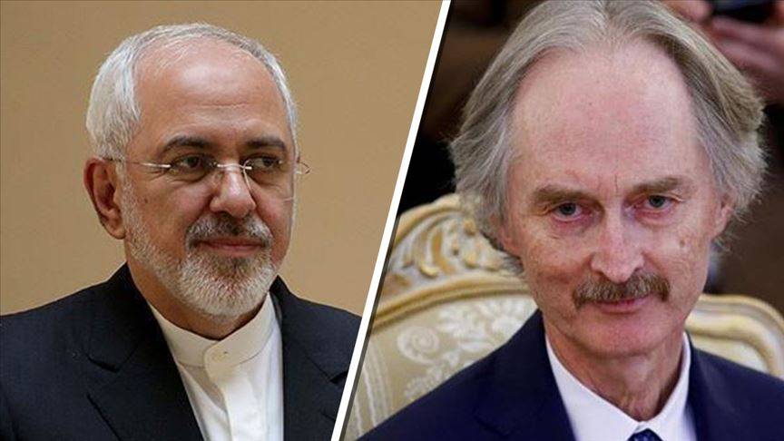 المبعوث الأممي إلى سوريا يبحث مع ظريف مستجدات الملف السوري