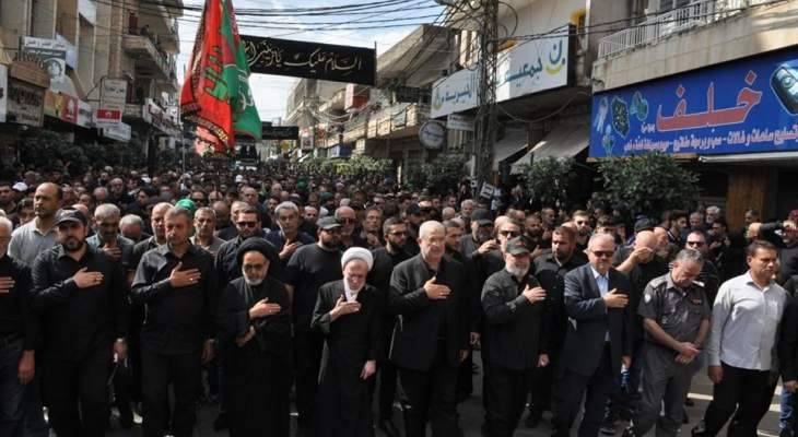 مسيرة عاشورائية في التاسع من محرم في النبطية وسط اجراءات امنية مشددة