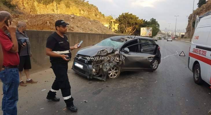 جريحان نتيجة تصادم بين سيارتين على طريق عام شحور في صور