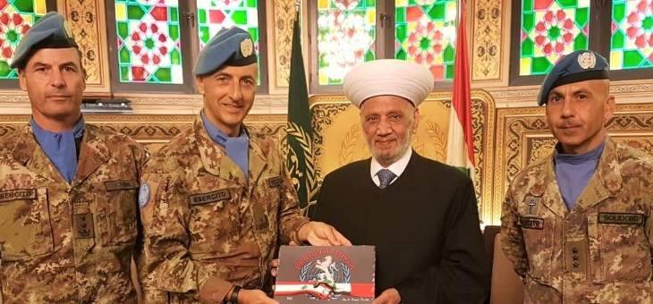 دريان التقى قائد القطاع الغربي لليونيفيل وقائد الكتيبة الإيطالية