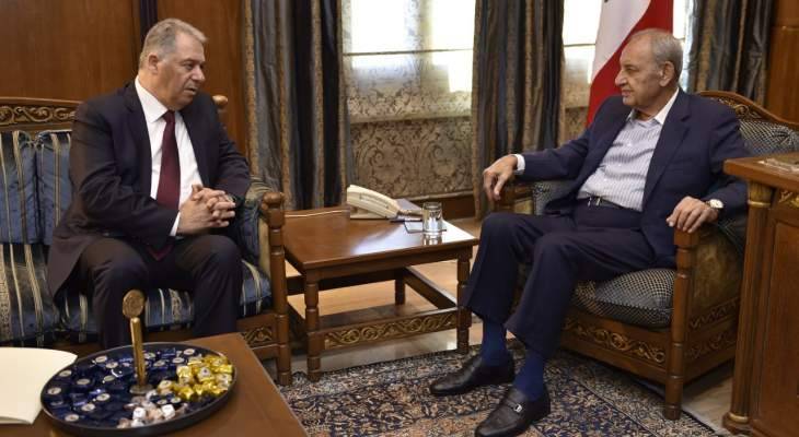 بري عرض مع دبور اوضاع اللاجئين الفلسطينيين في لبنان
