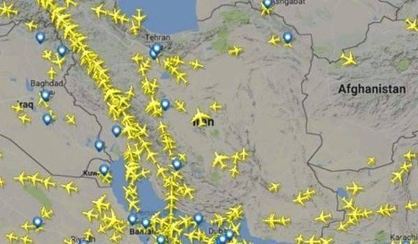 رسوم عبور طائرات الركاب لأجواء ايران تتراوح بين 1500 الى 2000 دولار