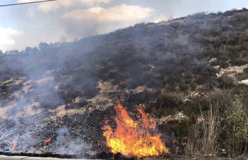 حريق كبير في خراج برج الملوك وتل نحاس