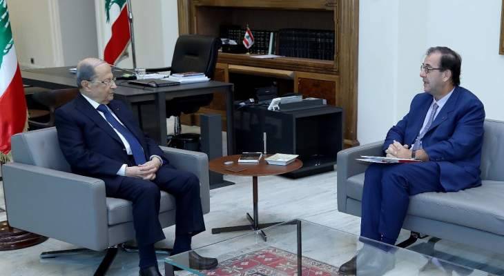 الرئيس عون استقبل فوشيه وعرض معه الأوضاع العامة في البلاد