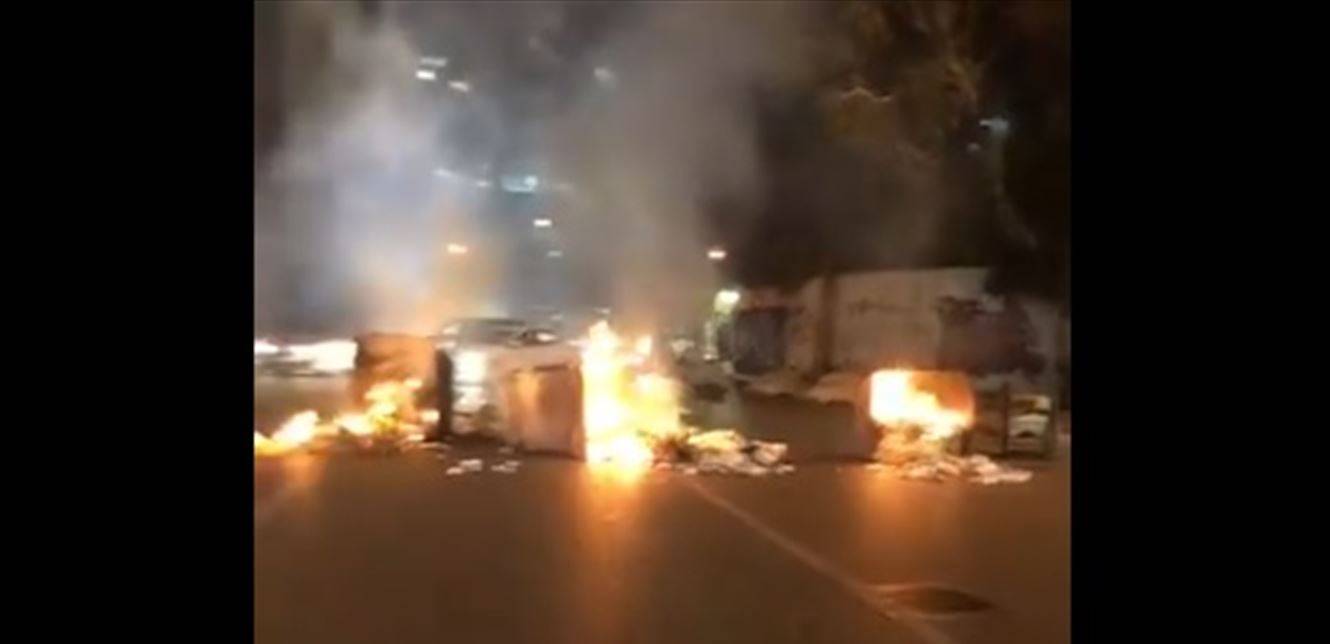 قطع الطريق في كورنيش المزرعة وفردان (فيديو)