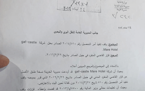 مكتب عازار ابرز وثائق تتعلق