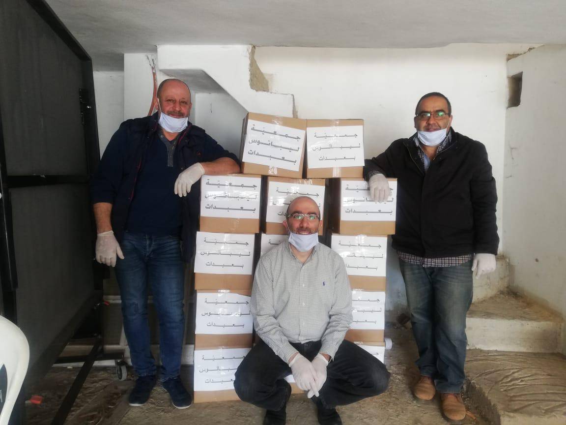 جمعيّة ليبانوس بعبدات تُوزّع 120 حصّة لمواد التّعقيم والتّنظيف و600 كمّامة من القماش
