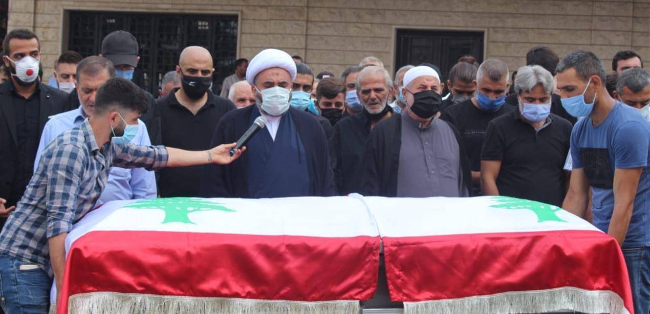 تشييع الشهيد علوش بعد العثور على جثته امس في مرفأ بيروت
